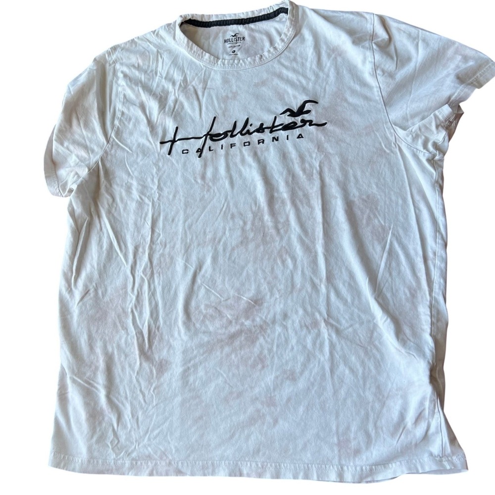 Hollister California Mens Short Sleeve Shirt XL White Cotton Casual
